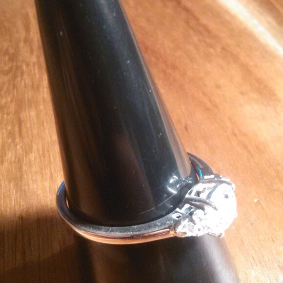 Lab Created White Sapphire Sterling Silver Radiant Promise Ring (Size 9) - Picture 15 of 16